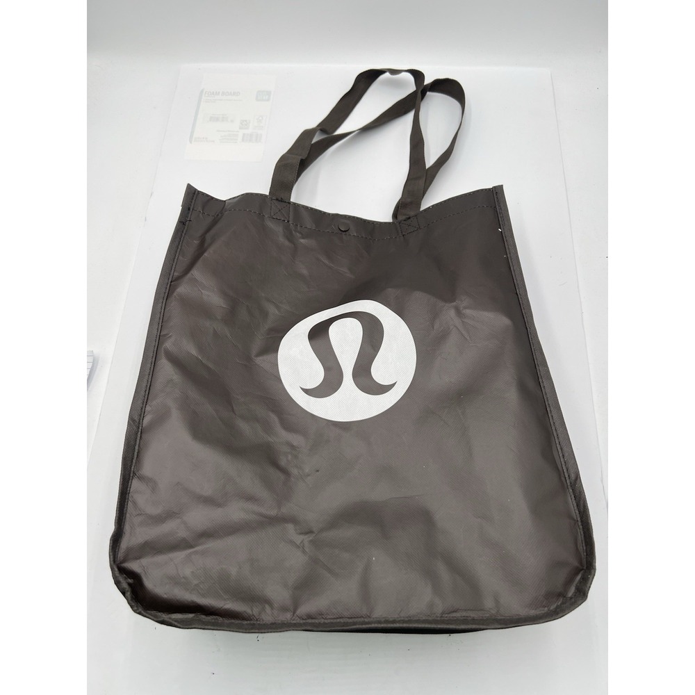 Lululemon Reusable Shopping Tote Bag Black White Made To Feel 16" Shopper